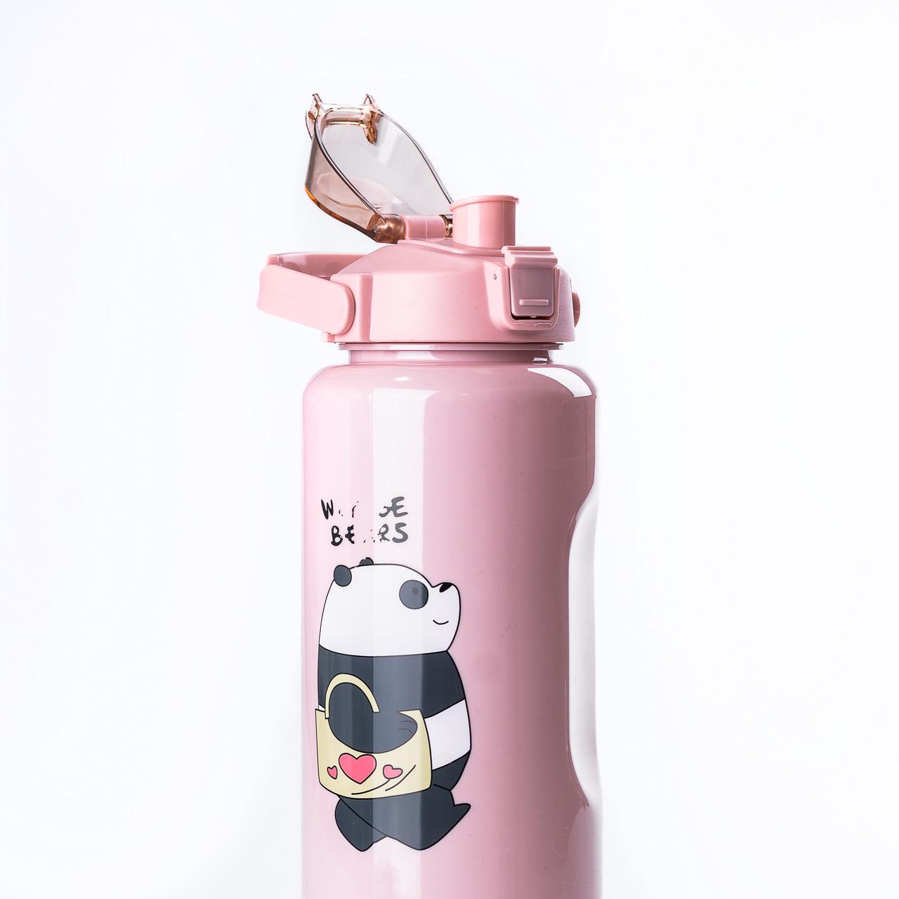 Набір пляшок Панда 3в1 з поїлкою і ручкою 0,3 л/0,7 л/2 л Рожевий (HPZSB120014P) - фото 2 Набір пляшок Панда 3в1 з поїлкою і ручкою 0,3 л/0,7 л/2 л Рожевий (HPZSB120014P) - фото 2