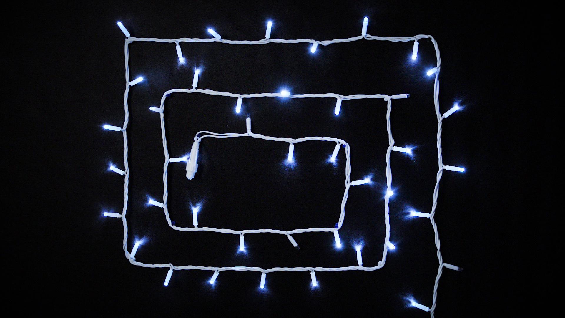 Гірлянда зовнішня Delux String 100 LED IP44 EN нитка 20 flash 2x5 м Білий/Білий (90012965) - фото 2 Гірлянда зовнішня Delux String 100 LED IP44 EN нитка 20 flash 2x5 м Білий/Білий (90012965) - фото 2