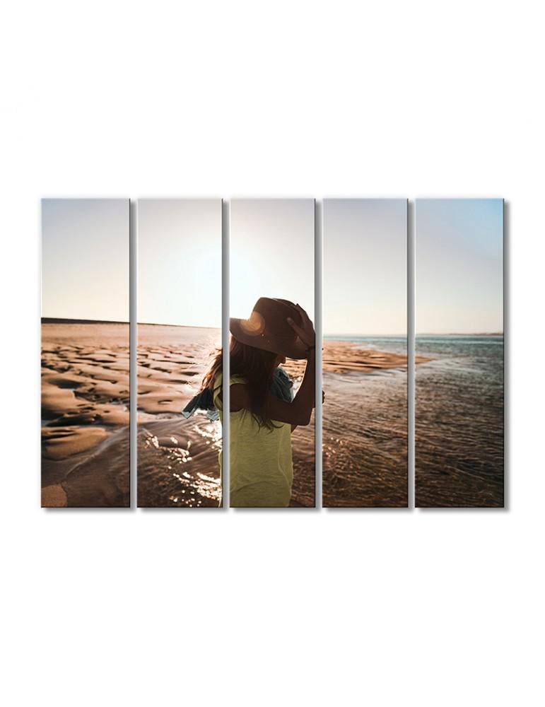 Картина модульная Рассвет на пляже 5 модулей 90x135 см