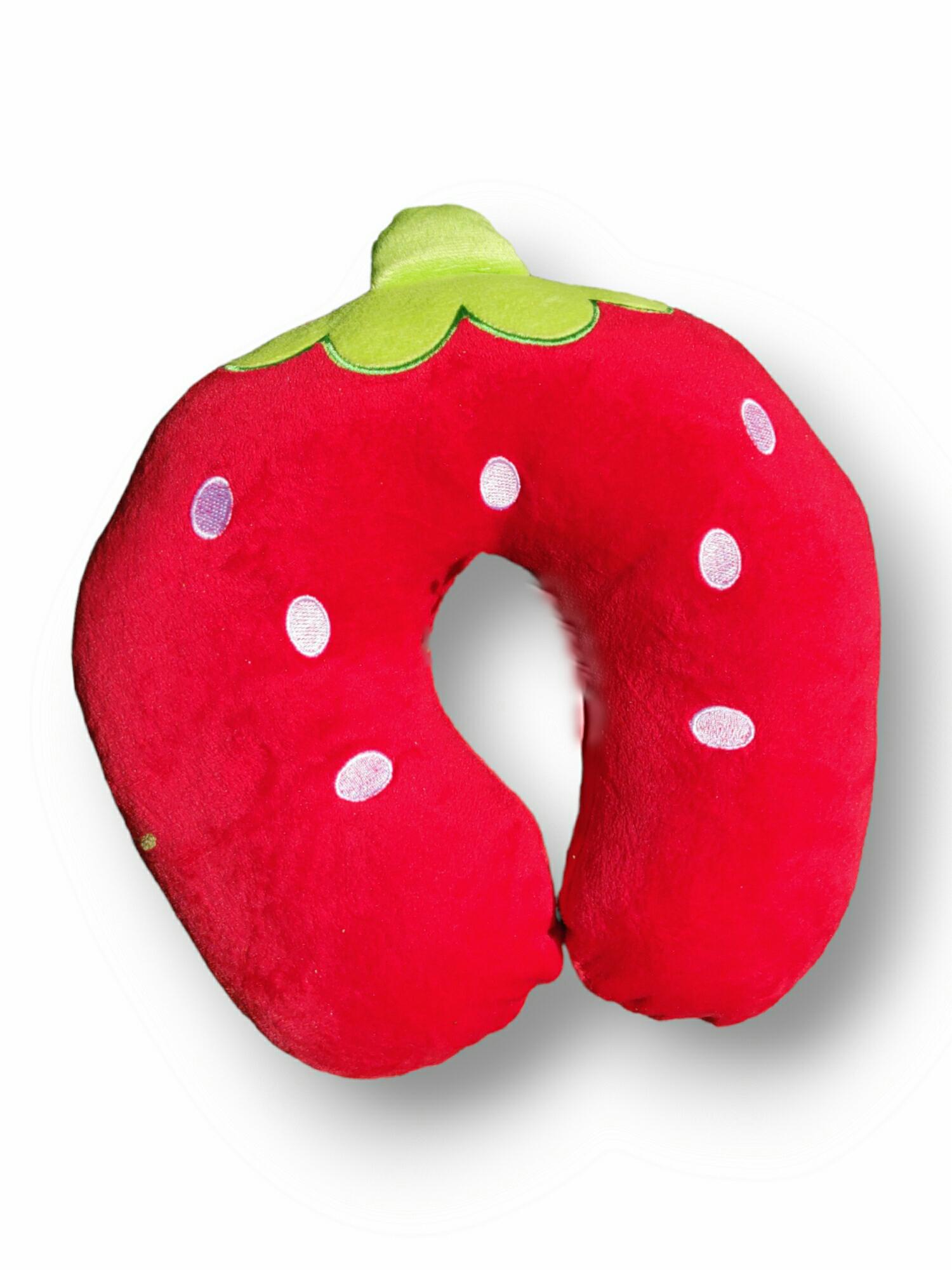 Подушка дорожня Полуничка 31x31x8 см Червоний (1906)