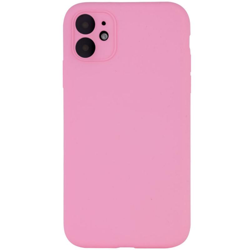 Противоударный чехол Silicone Case Full Camera Protective (AA) NL для Apple iPhone 12 (6.1") Розовый / Light pink
