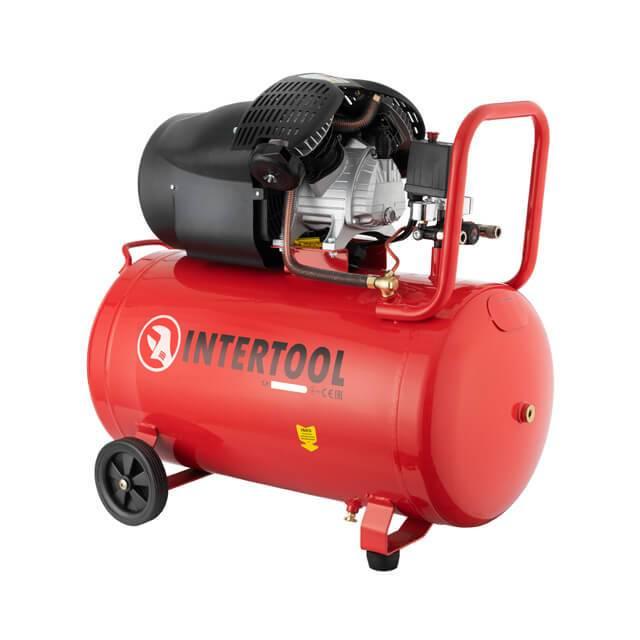 Компресор Intertool PT-0005 100 л 2,23 кВт 220 В 10 aтм 354 л/хв 2 циліндри - фото 2