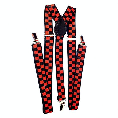 Підтяжки для штанів Seta Decor 122-298 з чорно-червоною шахматкою