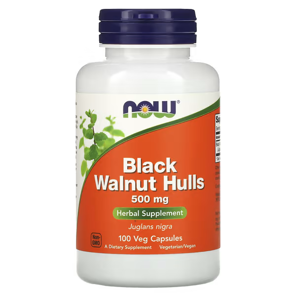 Горіх чорний Now Foods Black Walnut Hulls 500 мг 100 капсул (244)