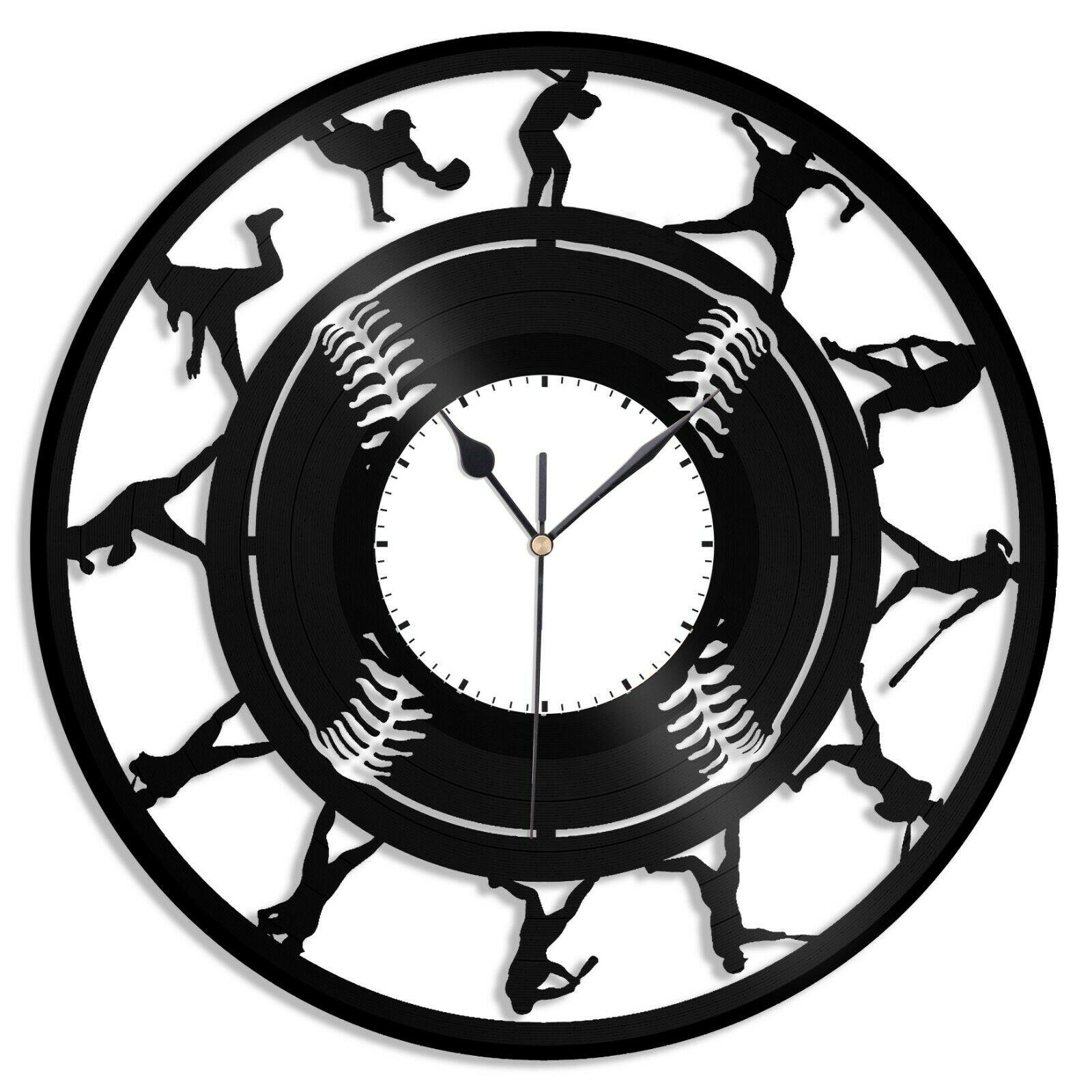 Часы настенные Бейсбол 1684 из виниловой пластинки