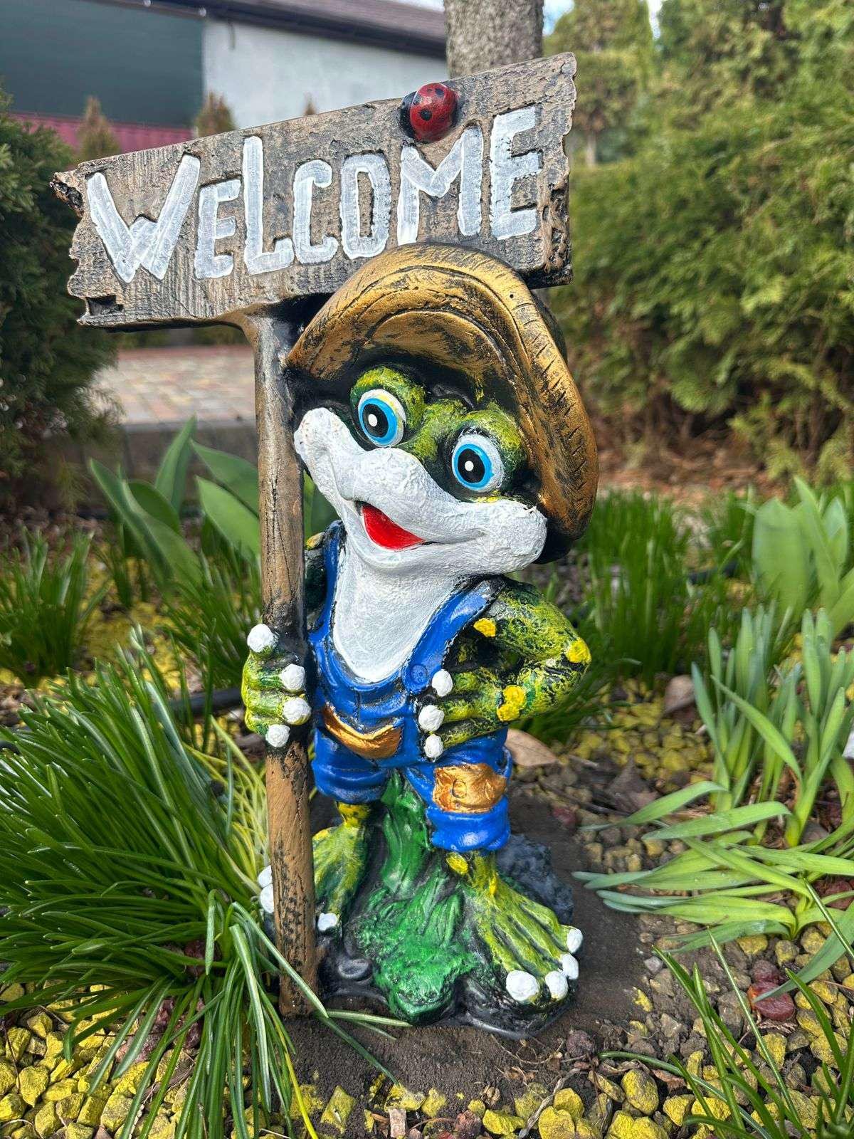 Фигура садовая Лягушонок WELCOME гипс ручная работа