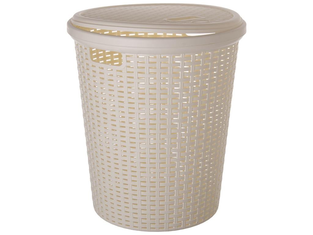 Корзина-плетенка с крышкой XXL 42х41,5х52,5 см Бежевый (MMS-30492XXL)