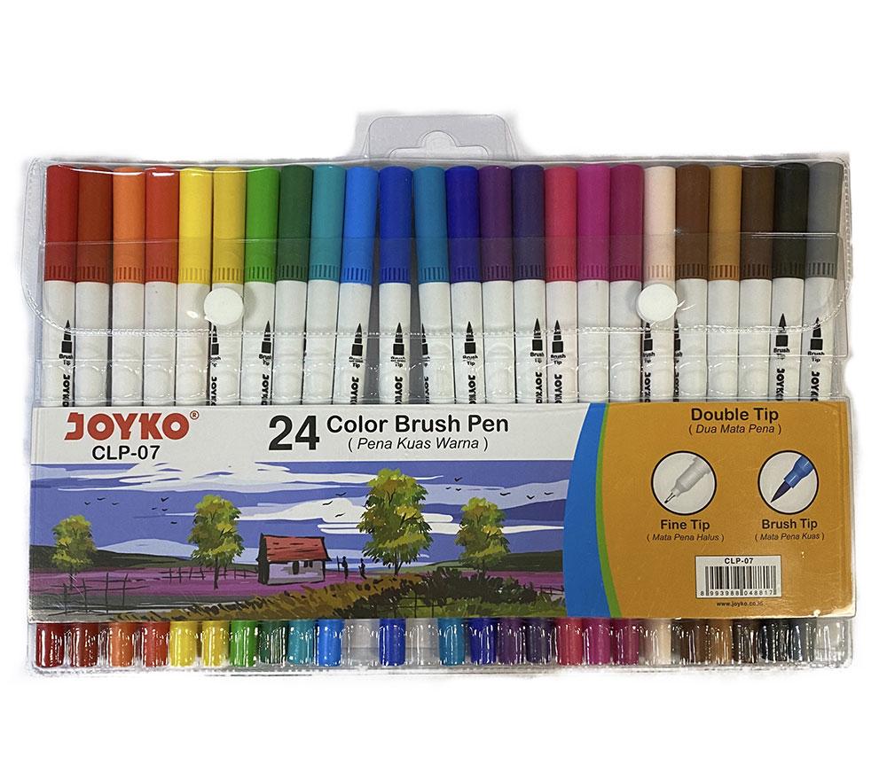 Фломастеры JOYKO Brush pen CLP-07 24 двухсторонние 24 цвета (05090023)