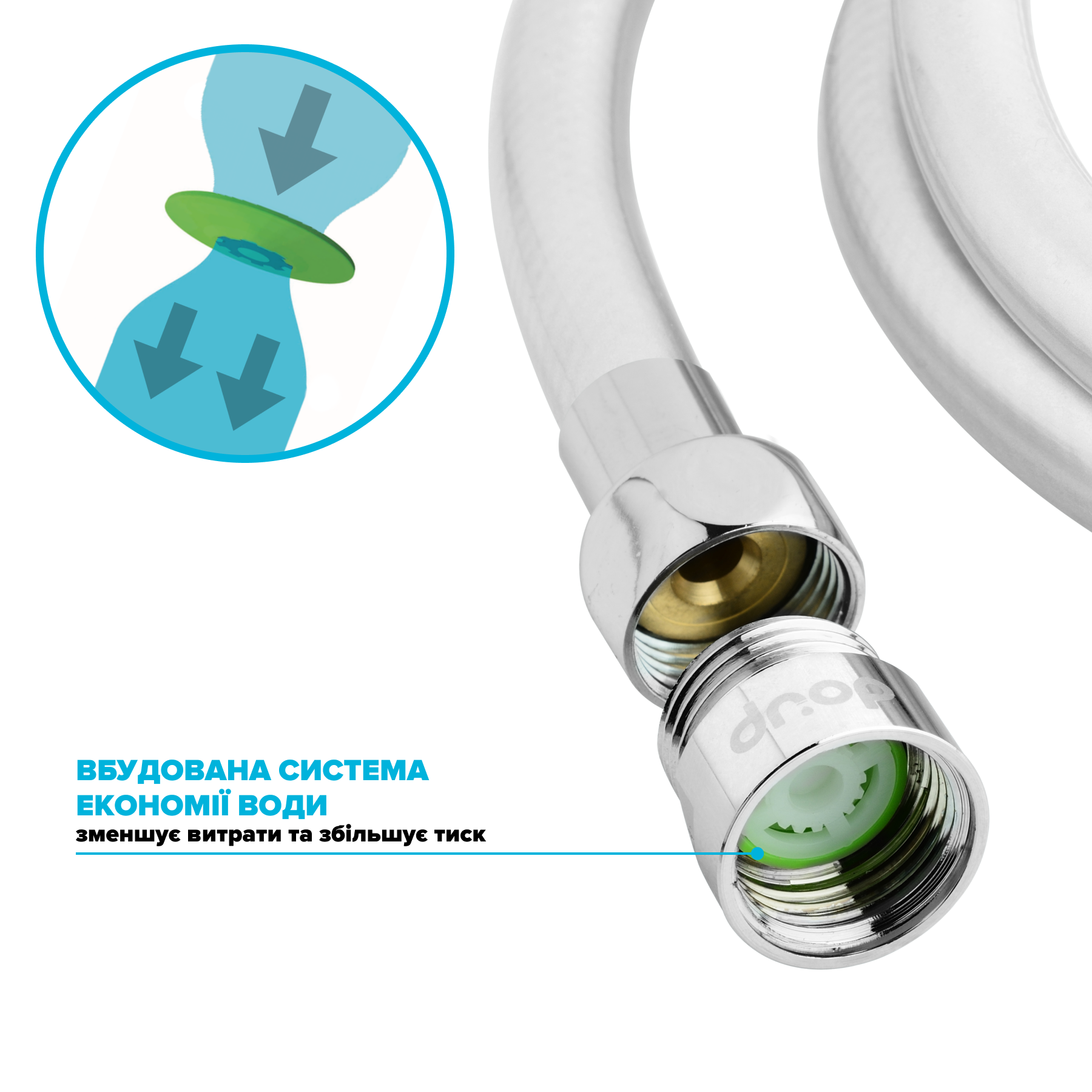 Набор для экономии воды Drop PM2+1G 58% насадка для душа/аэраторы 2 шт. (250245) - фото 7