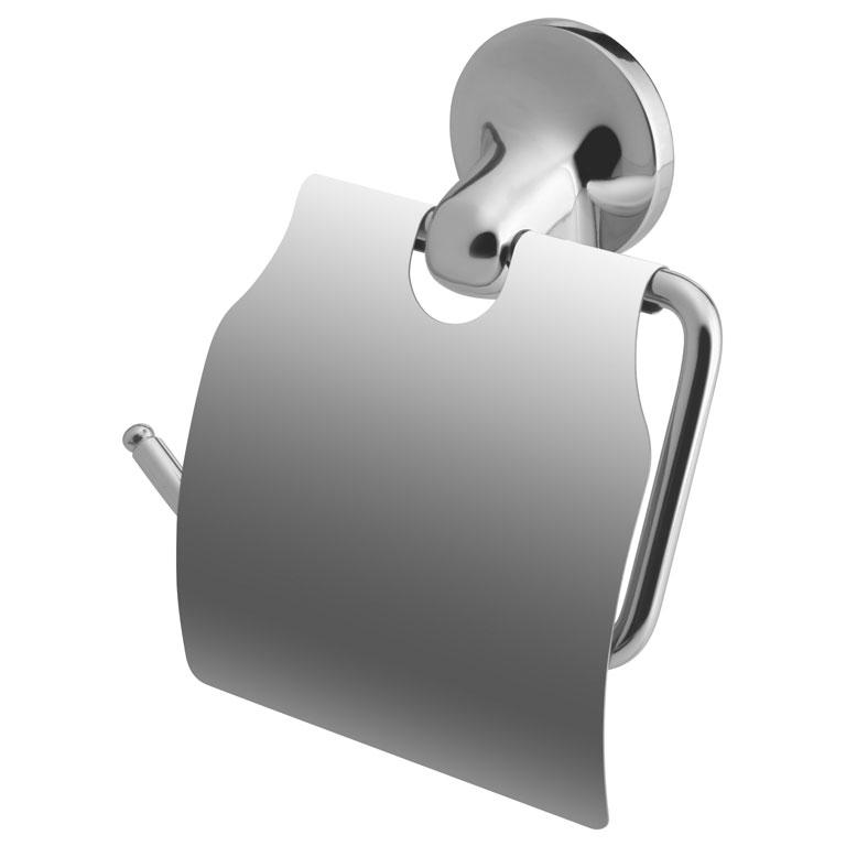 Держатель для туалетной бумаги Bisk с крышкой ONTARIO Нержавеющая сталь (00221)