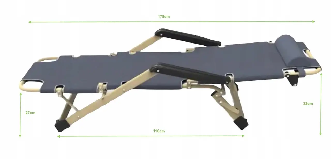 Шезлонг садовый тканевый с матрасом Garden Черный - фото 13