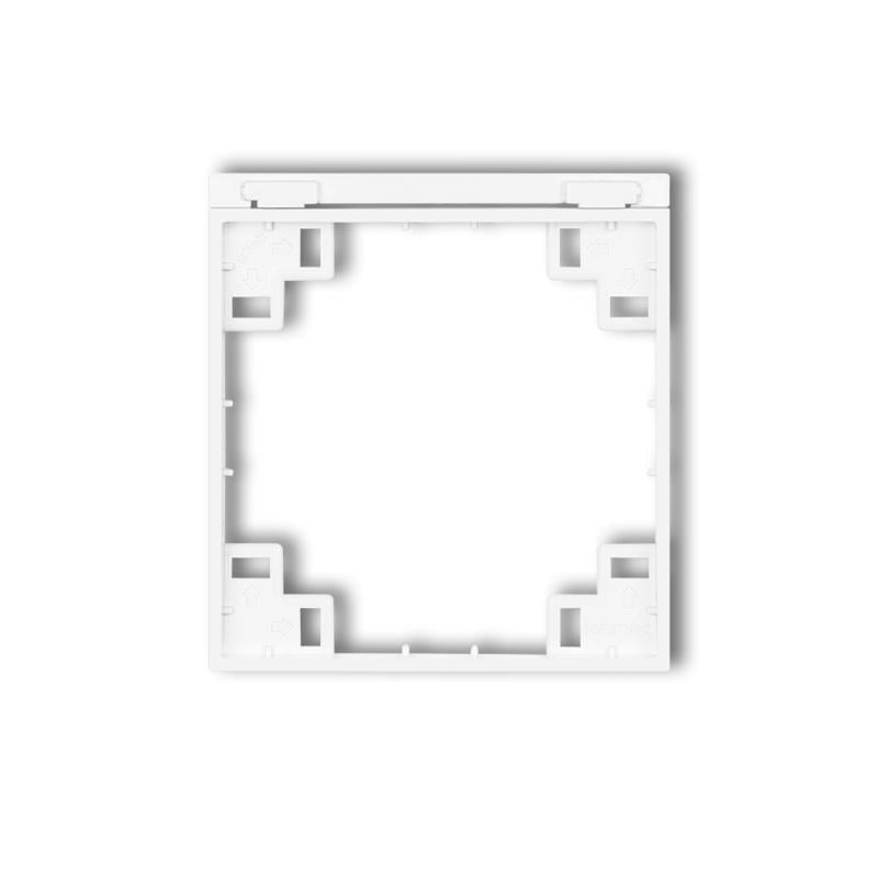 Рамка промежуточная Karlik Mini для розетки выключателя с крышкой одноместная Белый (MRPB-1S)