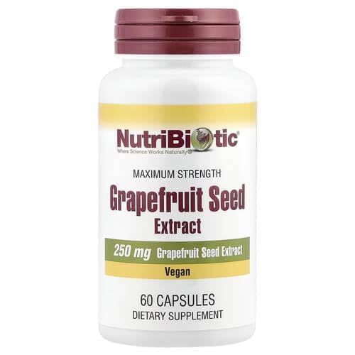 Грейпфрутовые косточки GSE NutriBiotic Grapefruit Seed Extract GSE 250 мг 60 Capsules (NBC-01006)