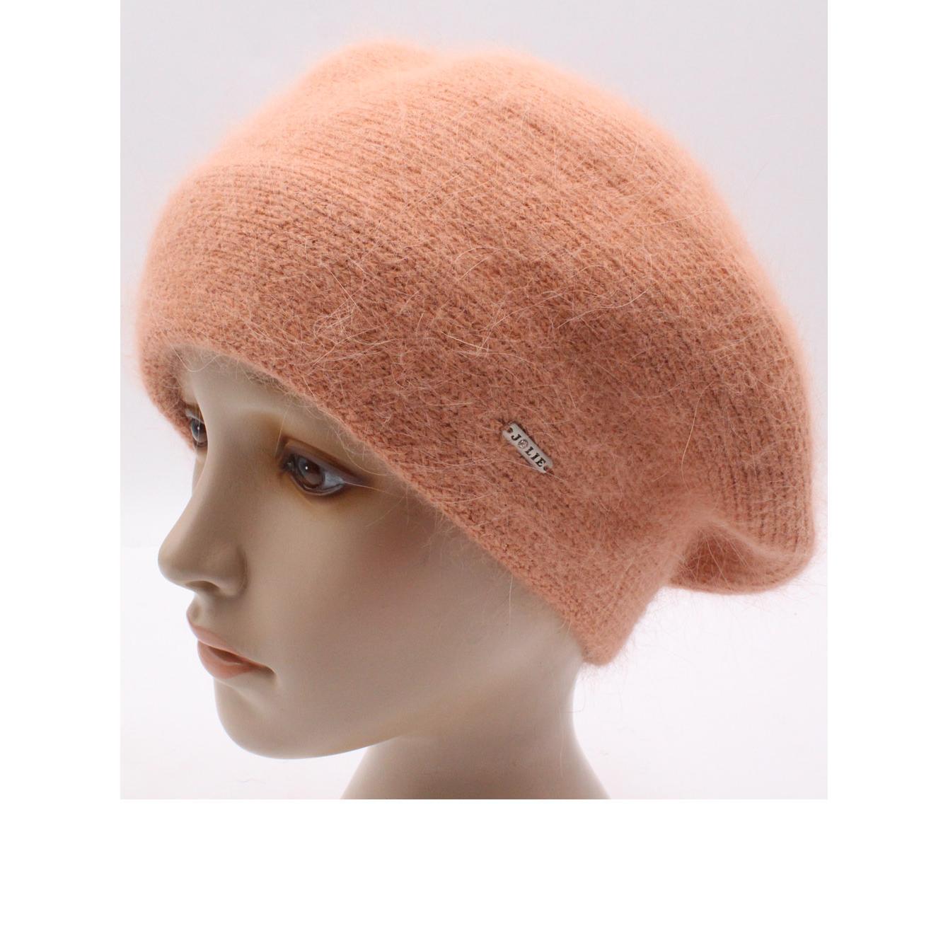 Берет женский ангоровый Leks Сильвия one size Ореховый