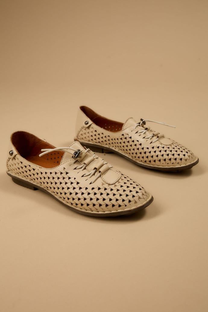 Мокасины женские LONZA кожаные р. 36 Бежевый (186185) - фото 5