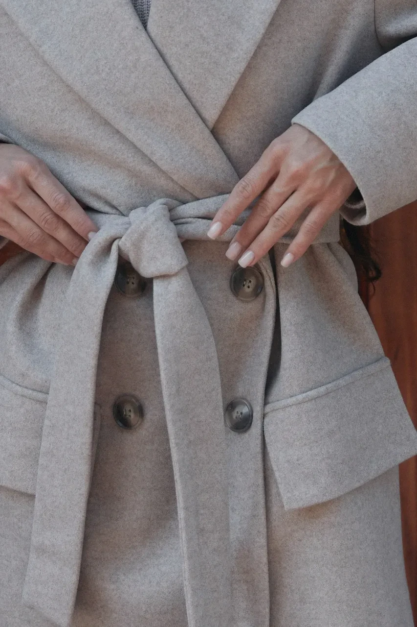 Пальто двухбортное Seventeen XXL-3XL Бежевый - фото 5