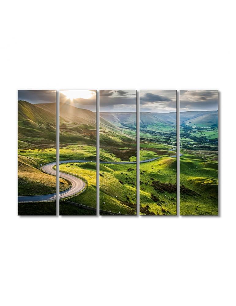 Картина модульная Сельский пейзаж 5 модулей 80x120 см