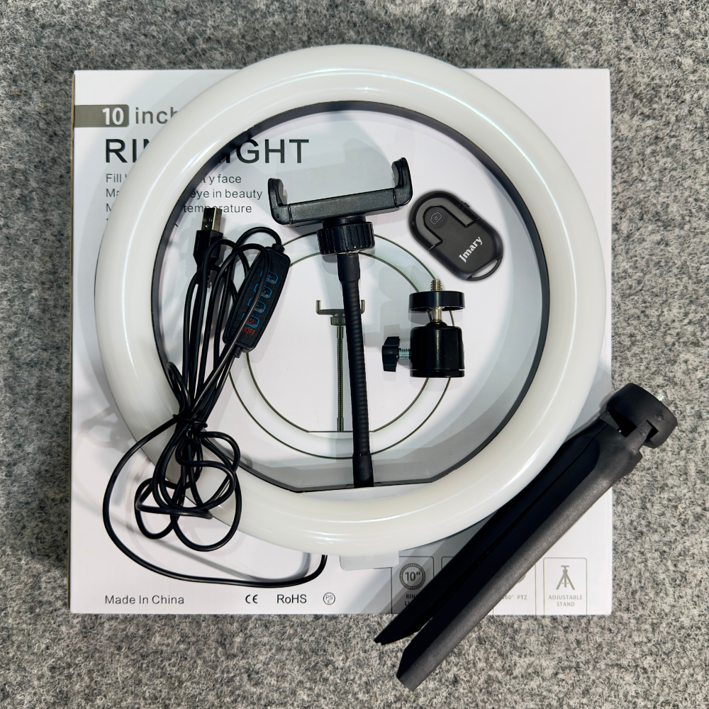 Кольцевая LED-лампа для смартфона Jmary BRL-10 Tripod Bluetooth настольная на треноге с пультом 3000-6000K 26 см (BRL-10TripodBl) - фото 12 Кольцевая LED-лампа для смартфона Jmary BRL-10 Tripod Bluetooth настольная на треноге с пультом 3000-6000K 26 см (BRL-10TripodBl) - фото 12