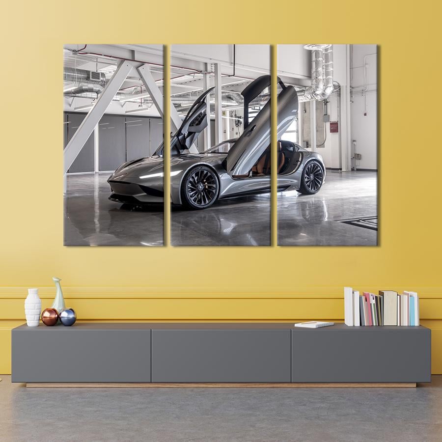 Картина на холсте триптих Американский автомобиль Karma SC2 78x48 см (1332-31)