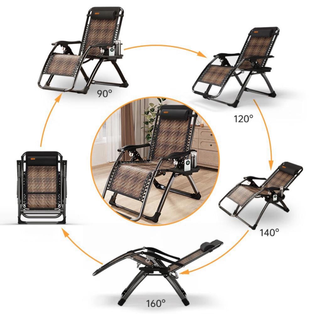 Кресло-шезлонг раскладное WCG Zero Gravity S-9 из ротанга садовое - фото 7