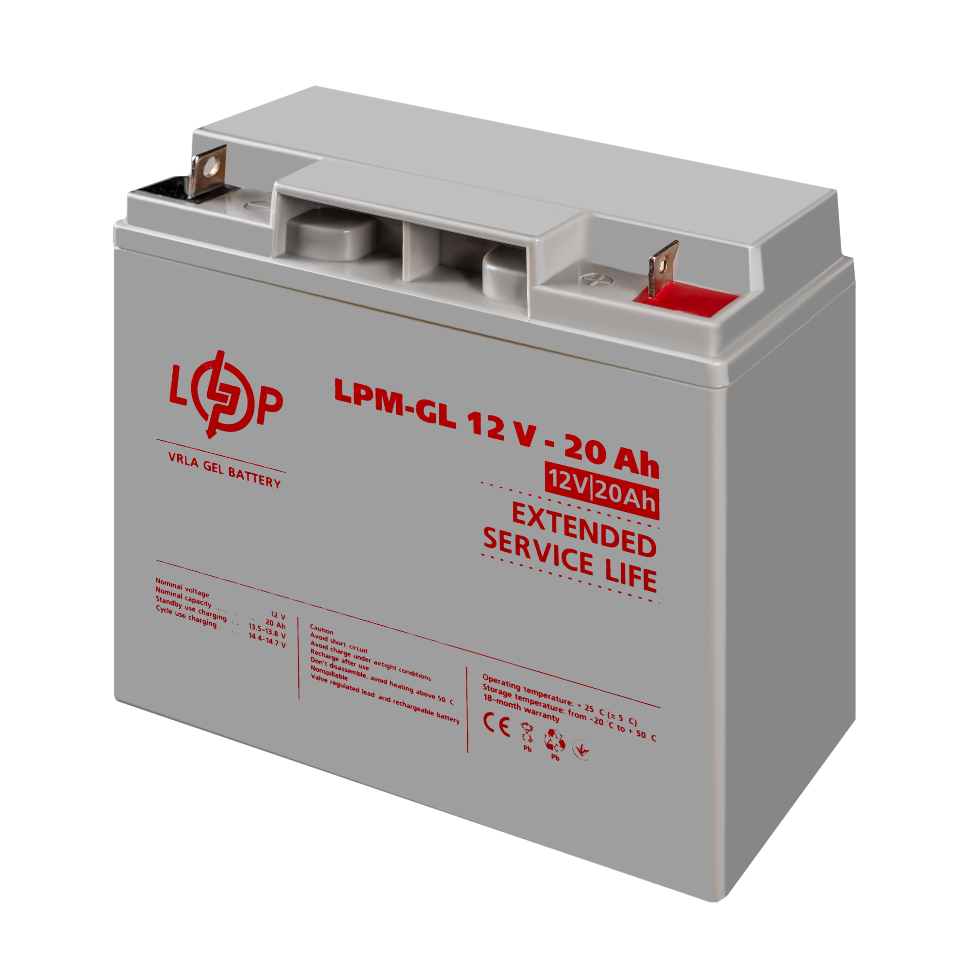 Аккумулятор гелевый LPM-GL 12V-20 Ah - фото 3