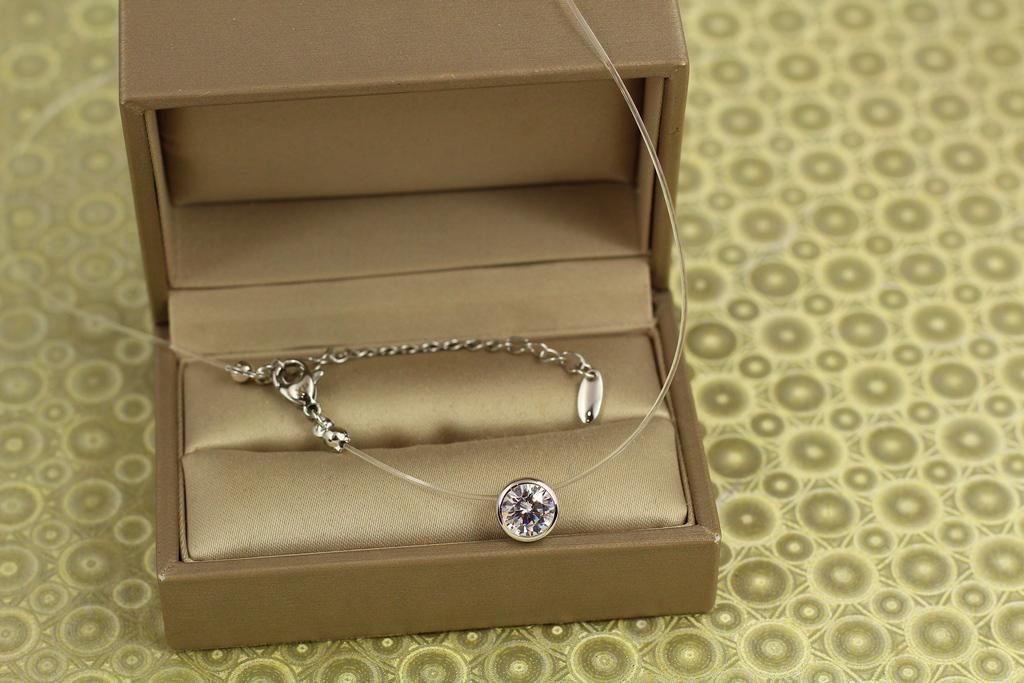 Леска Xuping Jewelry с кулоном в ободке 8 мм 40 см приложение 5 см Серебристый (34315772)