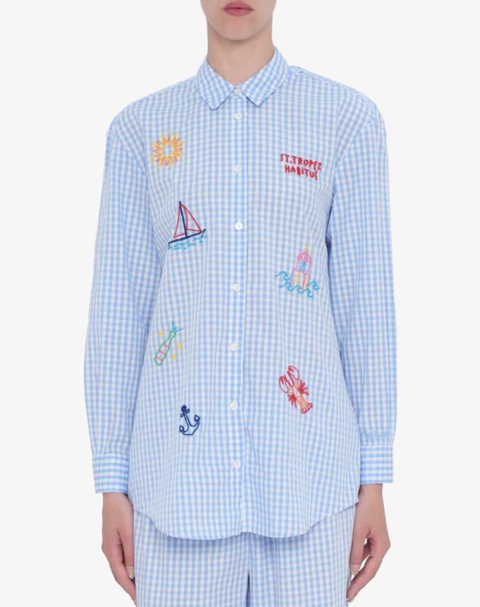 Рубашка женская MC2 Saint Barth L Голубой (BRIG001-31EMB)