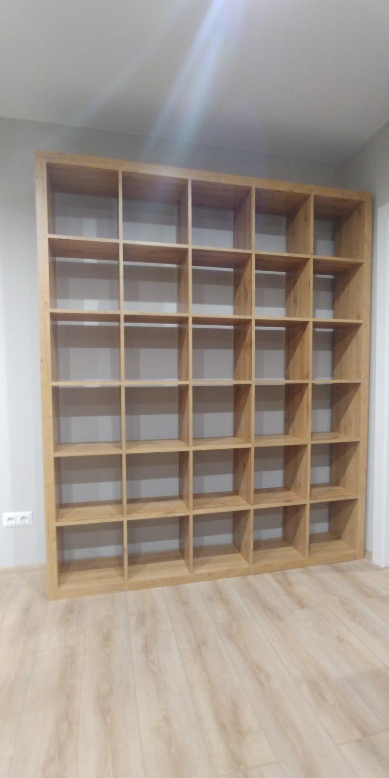 Шафа для книг бібліотека Inteo Мікс 5х6 2208х1854х290 мм товщина корпусу 50 мм Дуб тахо