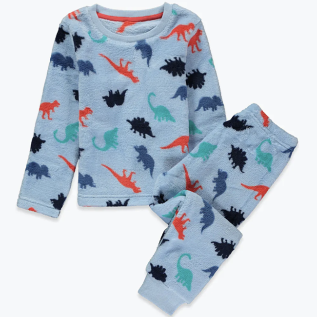 Детская пижама флисовая Динозаврики Matalan 3-4 года Голубой (1688-2019)