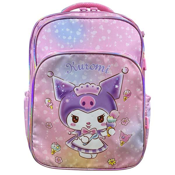 Рюкзак шкільний з пеналом Kuromi 40х30х18 см Рожевий (ЦБ-00034062)