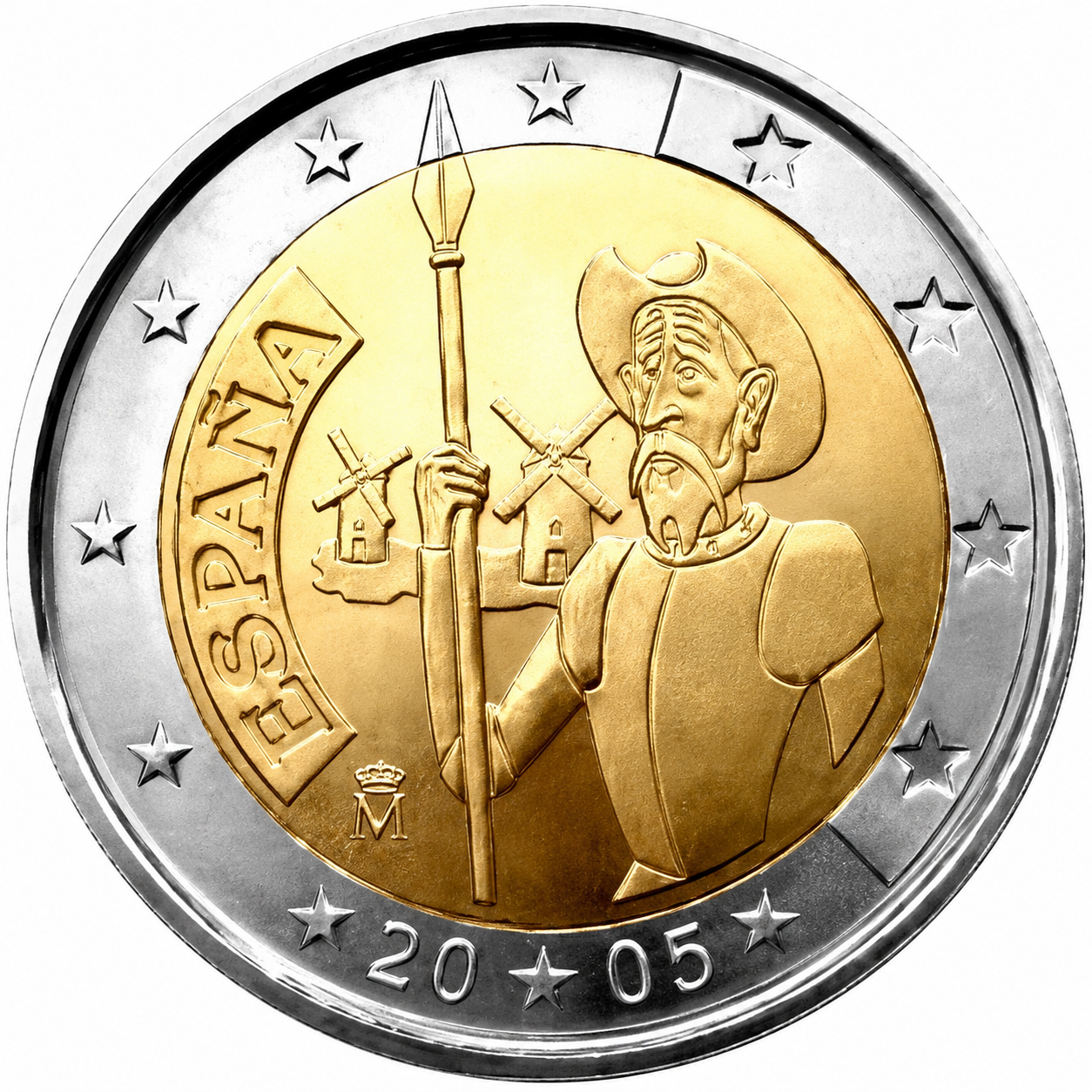Колекційна монета Іспанія 2 євро 2005 Дон Кіхот UNC (KM#1063)