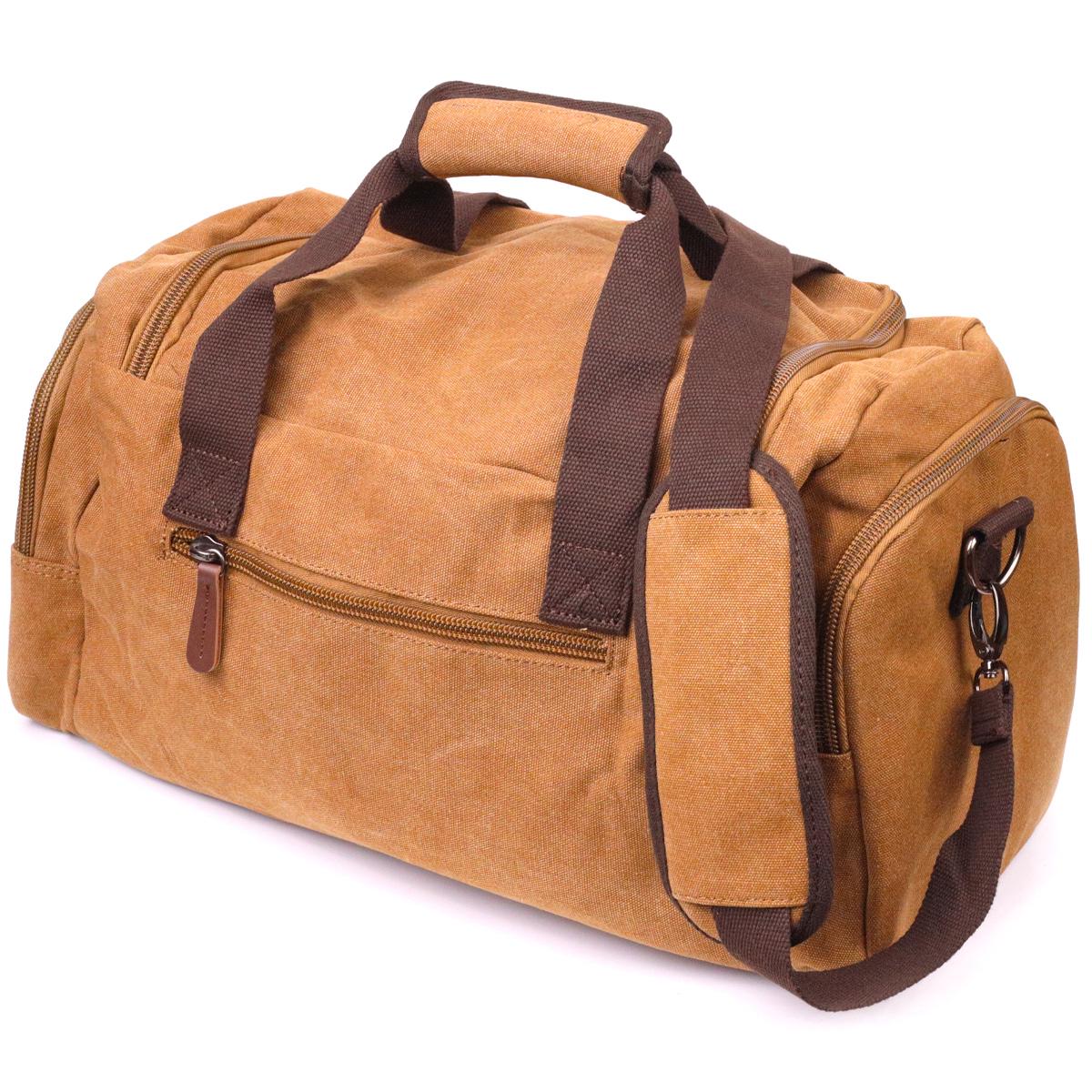 Дорожня сумка текстильна Vintage 21239 Travel Bag 50х25х22 см Коричневий - фото 2