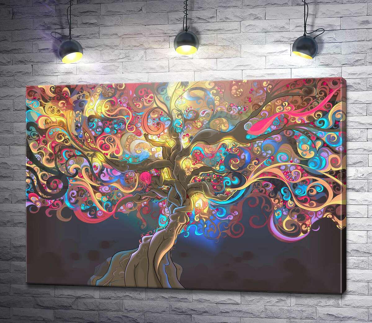Картина ArtPoster Сяюче дерево життя з жіночих образів 50x35 см Модуль №1 (004046)