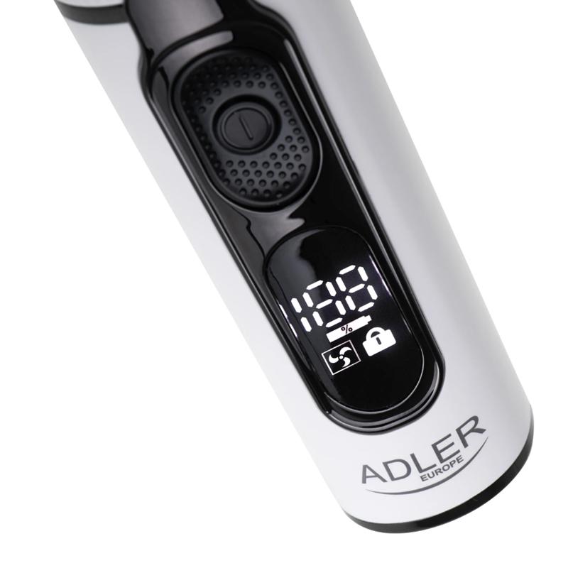 Машинка для стрижки волосся Adler AD 2839 акумуляторна бездротова з LCD дисплеєм 9 насадок White - фото 6