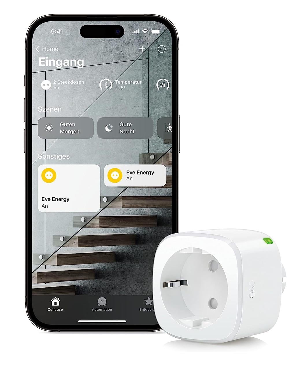Разумная розетка Elgato Eve Energy Bluetooth Matter Thread/Apple HomeKit/Alexa/Google Home/SmartThings