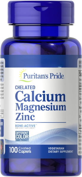 Минералы Кальций Магний Цинк Puritans Pride Chelated Calcium Magnesium Zinc 100 caplets Минералы Кальций Магний Цинк Puritans Pride Chelated Calcium Magnesium Zinc 100 caplets