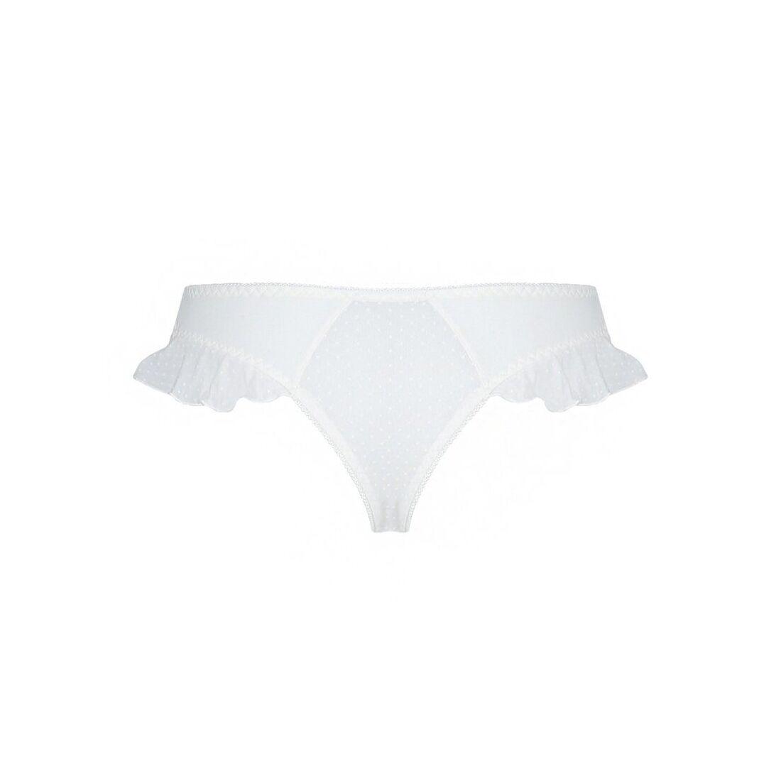 Трусы в горошек с рюшами и шнуровкой Passion Fatin Thong L/XL White - фото 6 Трусы в горошек с рюшами и шнуровкой Passion Fatin Thong L/XL White - фото 6