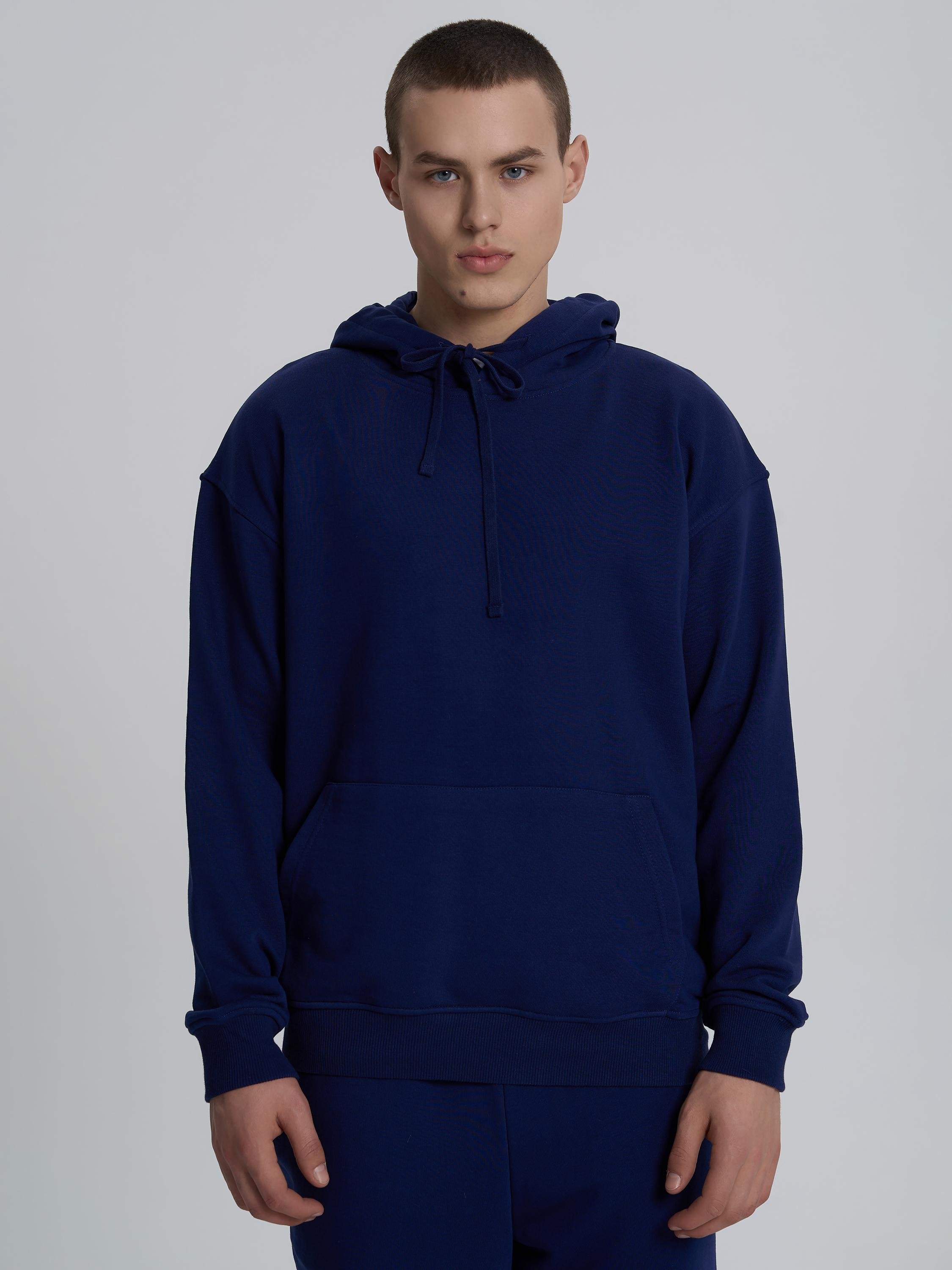 Худі чоловічий ROZA 231118 XL Темно-синій (4824005723544)