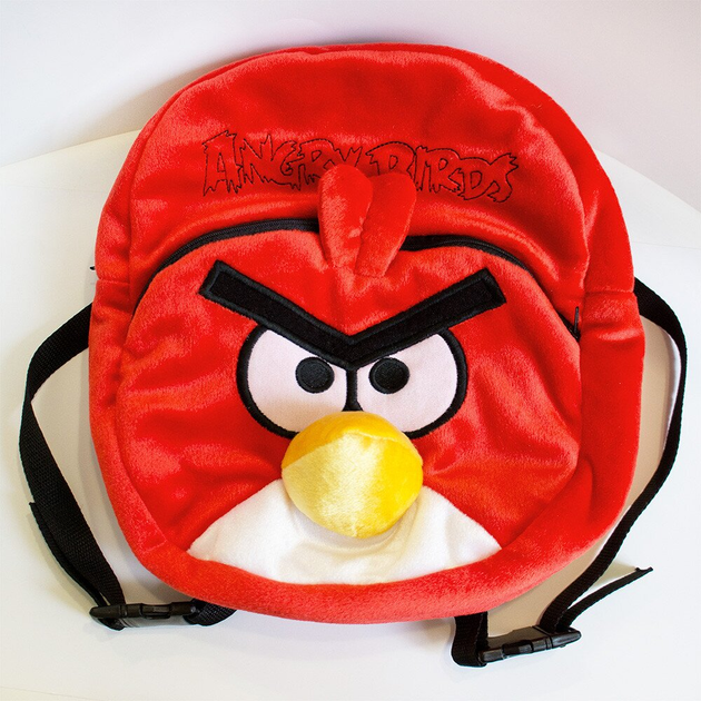 М'яка іграшка-рюкзак Weber Toys WT600 Angry birds птах Ред з велюру та плюшу 33 см Червоний (100-98-WT600)