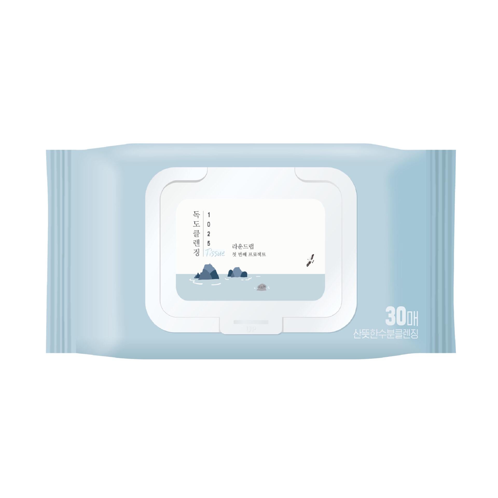 Очистительные салфетки с морской водой ROUND LAB 1025 Dokdo Cleansing Tissue 30 шт.