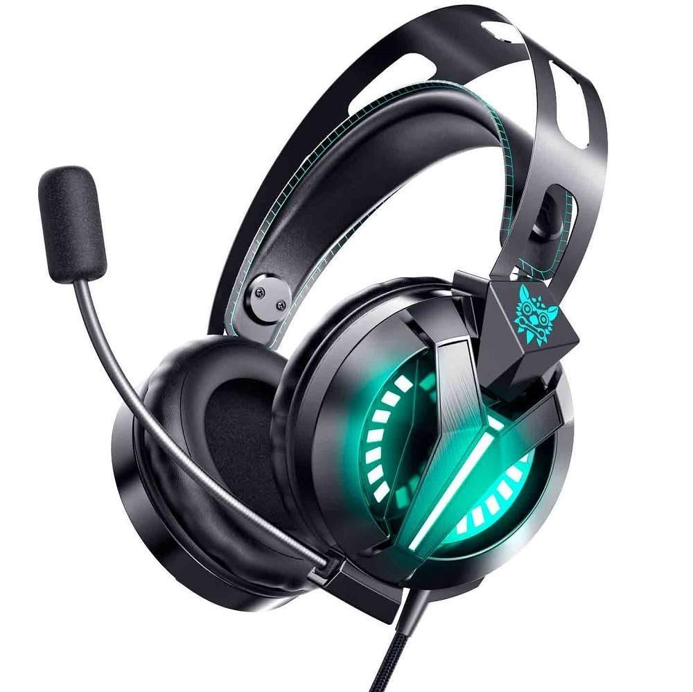 Наушники игровые ONIKUMA LED COMBATWING M180 PRO 7.1, черно-голубые