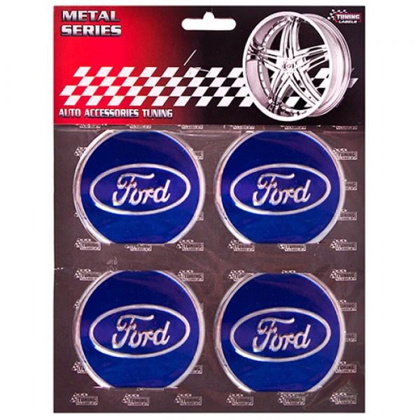 Наклейки на колпаки для Ford сині 60 мм Черный