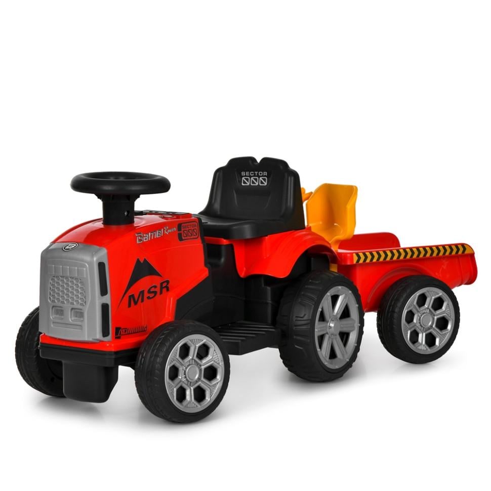 Дитячий електричний трактор Bambi Racer 6V одномісний до 30 кг Червоний (DE-169-E-1017)