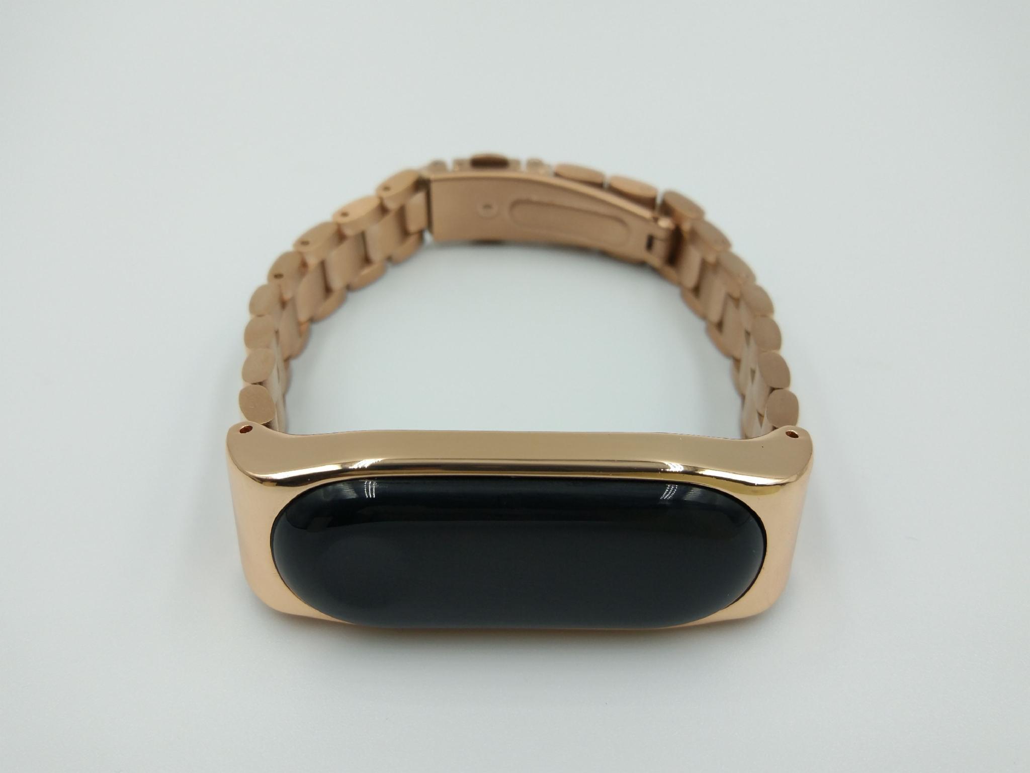 Ремешок для смарт-браслетов MiJobs металлический для Xiaomi Mi Band 5/4/3 Золотой/Розовый (1789P) - фото 6 Ремешок для смарт-браслетов MiJobs металлический для Xiaomi Mi Band 5/4/3 Золотой/Розовый (1789P) - фото 6