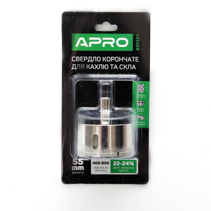 Сверло трубчатое Apro с алмазным напылением 55 мм (830333) - фото 2 Сверло трубчатое Apro с алмазным напылением 55 мм (830333) - фото 2