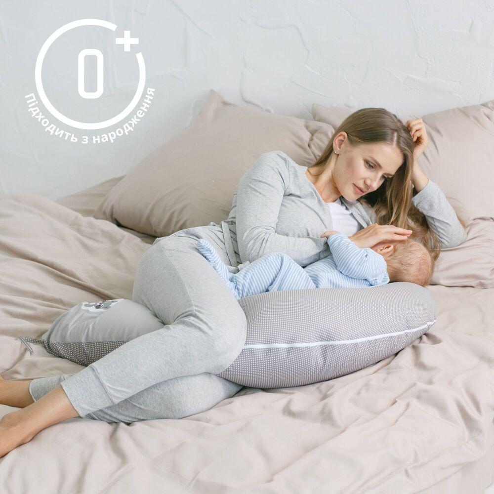 Подушка для беременных и кормления PAPAELLA Горошек гипоаллергенная наволочка на молнии 30х190 см Серый (13016) - фото 3 Подушка для беременных и кормления PAPAELLA Горошек гипоаллергенная наволочка на молнии 30х190 см Серый (13016) - фото 3