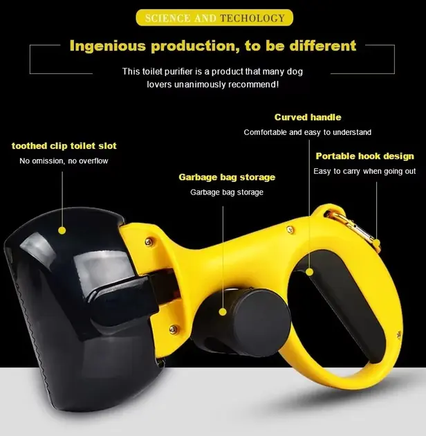 Совок-щипцы для сборки автоматический Pooper Scooper с карабином и мешками 25x11x9 см (8-18-VEN1204) - фото 2 Совок-щипцы для сборки автоматический Pooper Scooper с карабином и мешками 25x11x9 см (8-18-VEN1204) - фото 2