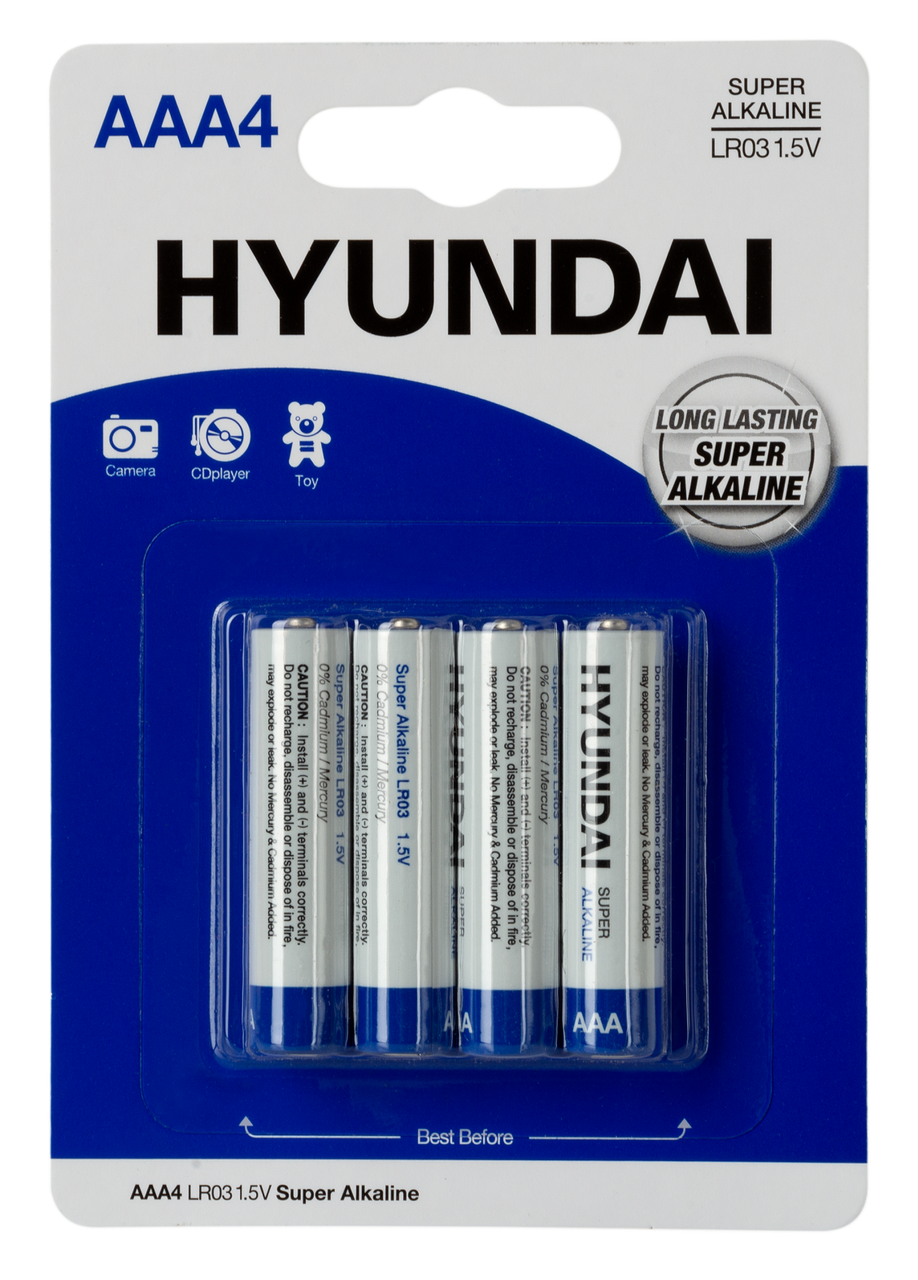 Батарейка Hyundai LR03 AAA BL4 Alkaline (6793732) Батарейка Hyundai LR03 AAA BL4 Alkaline (6793732)