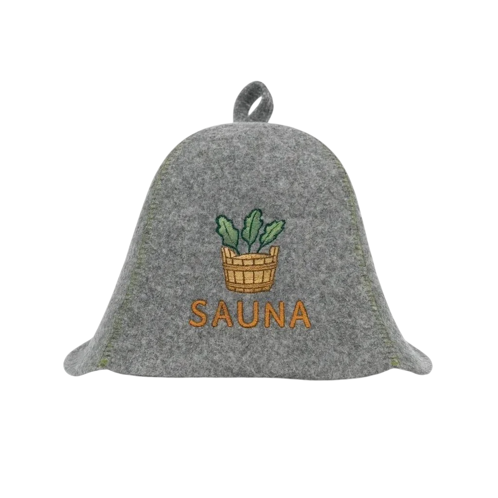 Шапка для лазні Luxyart з вишивкою логотипу натуральна повсть (LF-976)