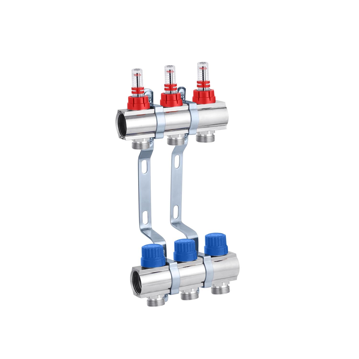 Коллектор в сборе STA на 3 выхода 1"х3/4" без евроконусов никелированный (CV014869)